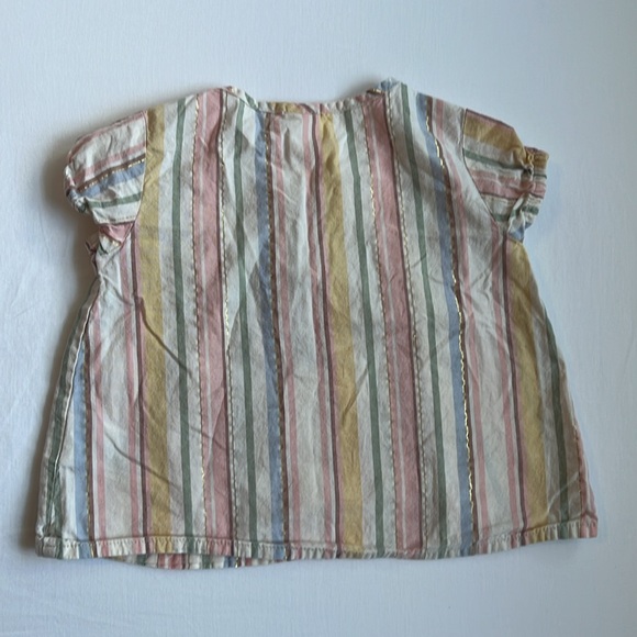 Baby Girl Summer Outfit- Striped Baby Doll Top and Green Shorts Size 18 Months - Picture 5 of 9